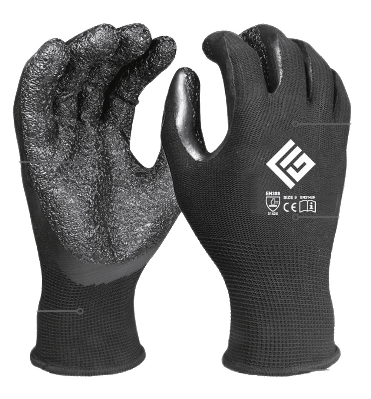 10-100 Durable Grip Crinkle Latex Gloves