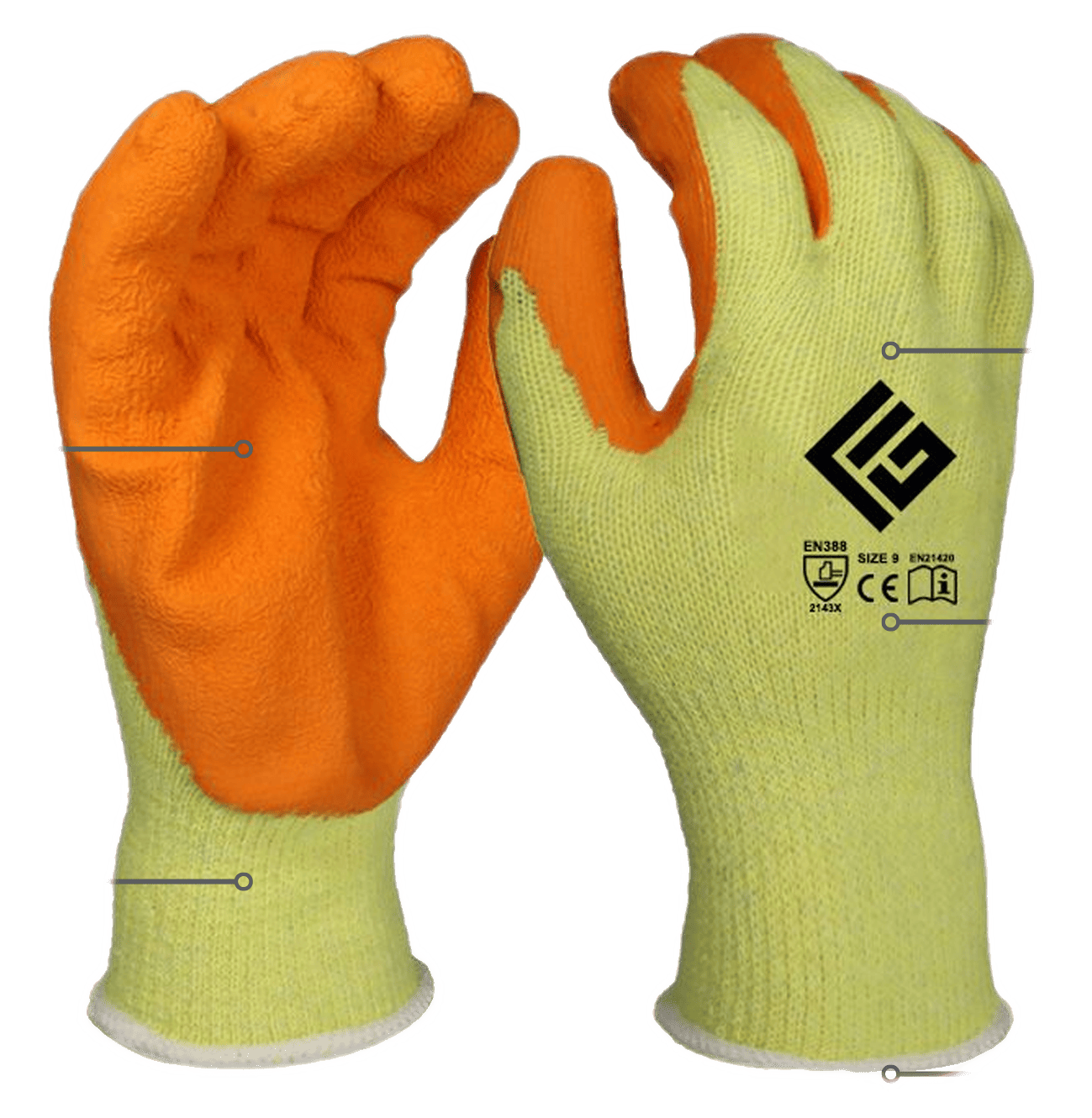 10-260 Durable Grip Crinkle Latex Gloves