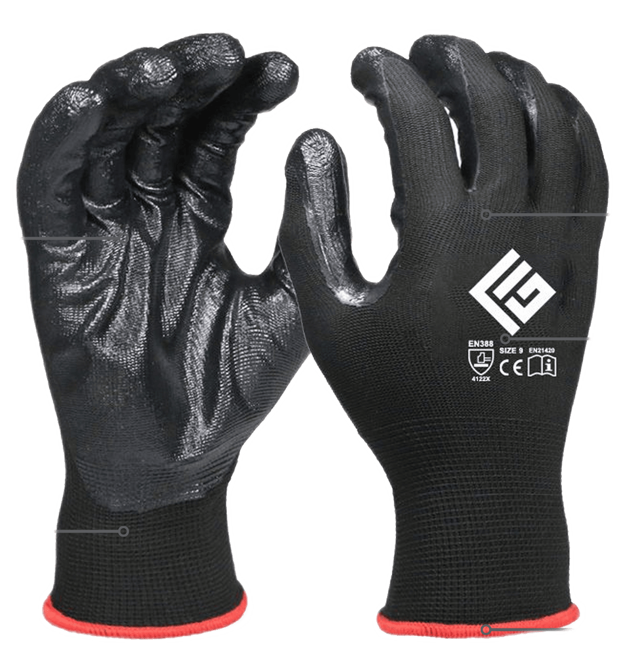 20-100 Oil Resistant Smooth Nitrile Gloves