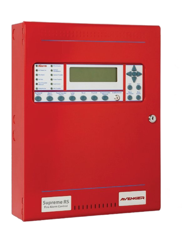 Avenger Supreme-RS 1 or 2 Loop Analog Addressable Fire Alarm Control Panels