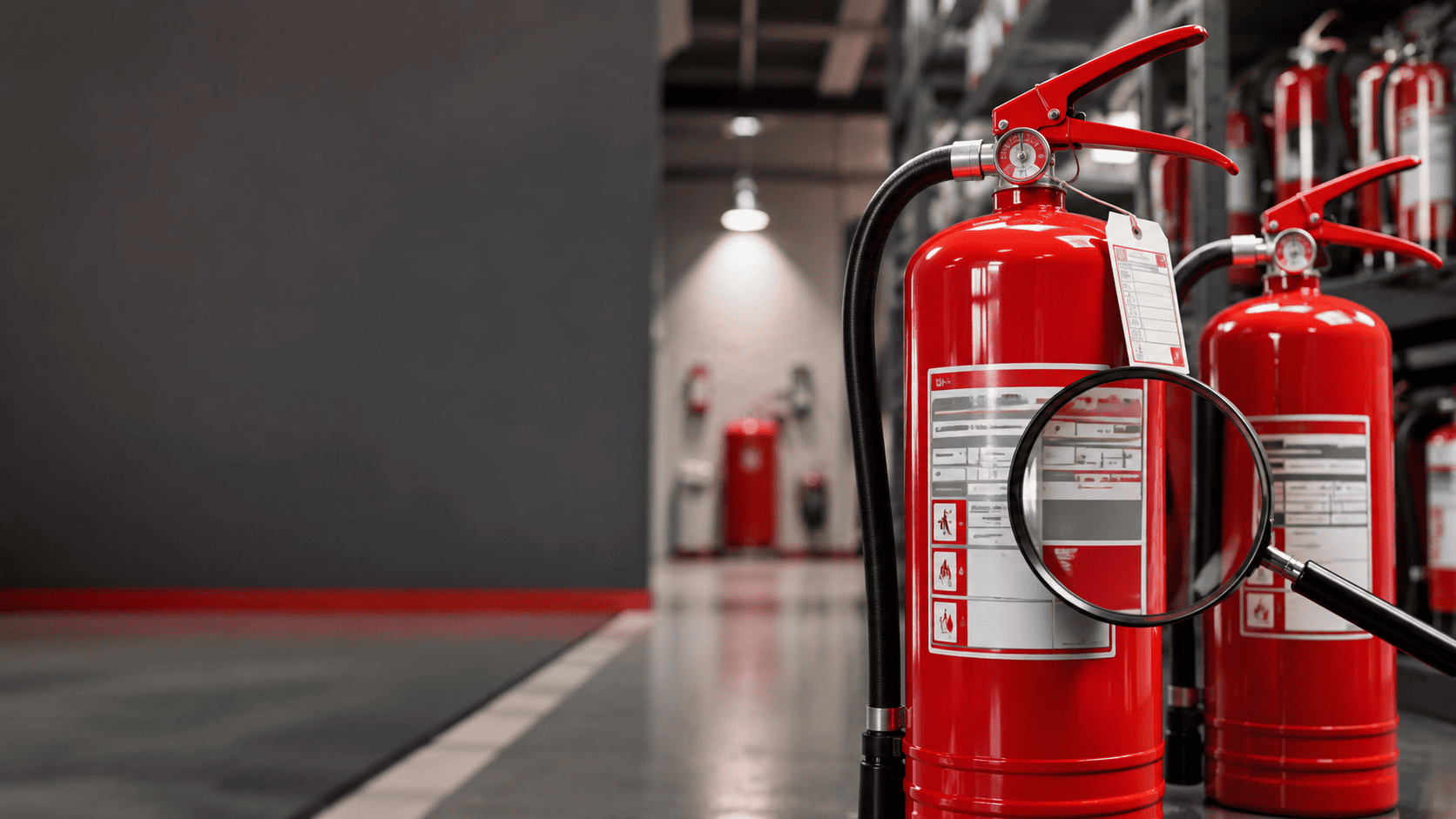 Fire extinguisher inspection with product compliance and certification label check